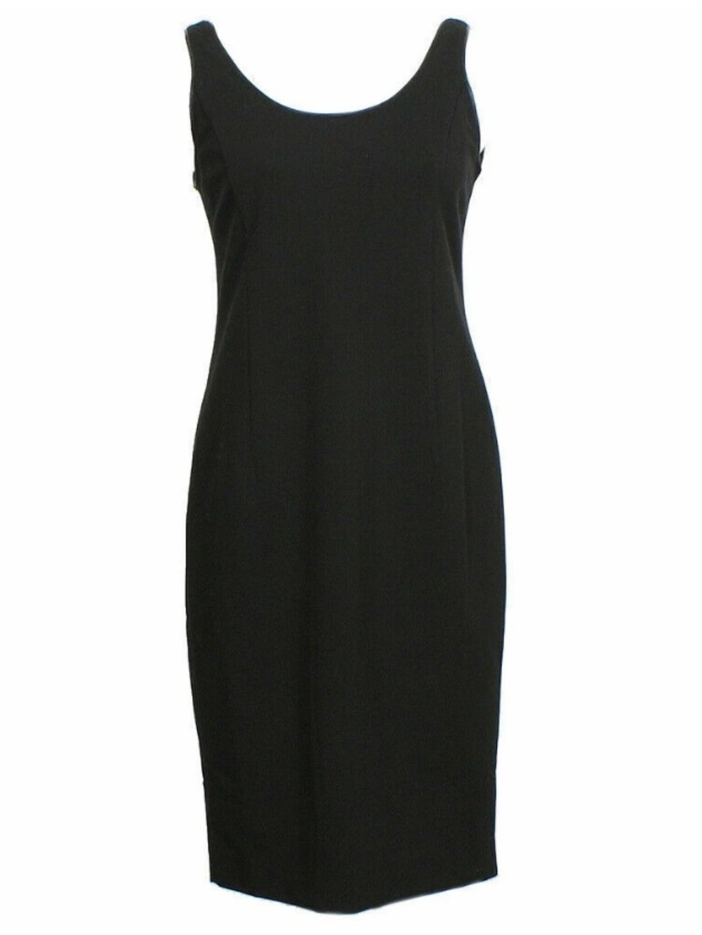 Eileen Fisher Black Sheath Midi Dress Large